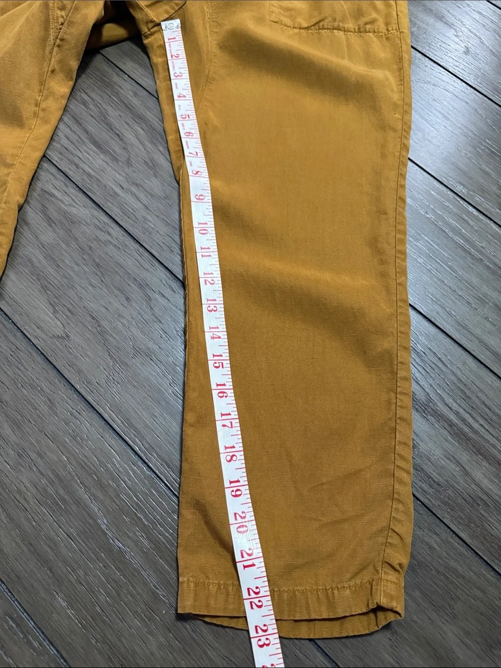 Women’s Mustard Yellow Drawstring Elastic Waist Deep Pocket Linen Lyocell Pants